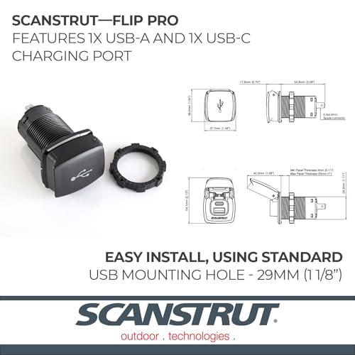 Scanstrut Scanstrut Flip Pro Fast Charge Dual USB Socket - Outdoor Depot