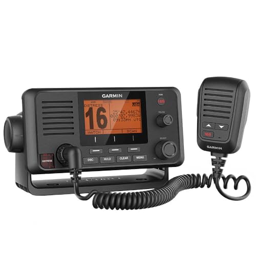 Garmin Garmin 0100209800 VHF 215 AIS, Slate Gray with Amp Yellow Band - Outdoor Depot