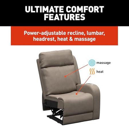 THOMAS PAYNE THOMAS PAYNE Signature Seismic Series Driftwood RV Theater Seating Left Arm Recliner with Power - Outdoor Depot