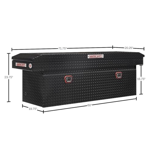 Weather Guard Weather Guard Model 123-5-04 Saddle Box, Aluminum, Full Deep, Gloss Black, 15.0 cu ft - Outdoor Depot