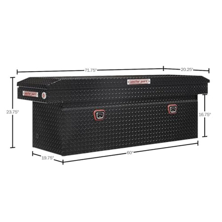 Weather Guard Weather Guard Model 123-5-04 Saddle Box, Aluminum, Full Deep, Gloss Black, 15.0 cu ft - Outdoor Depot