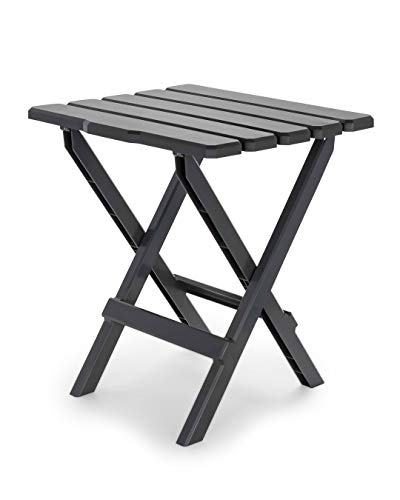 Camco 51885 Large Adirondack Portable Outdoor Furniture Folding Table, Charcoal