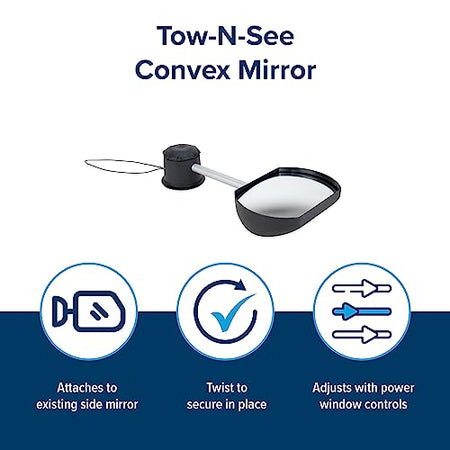 Camco Camco Tow-N-See Mirror | Features Quick and Simple Installation & Attaches to Existing Side Mirror | - Outdoor Depot