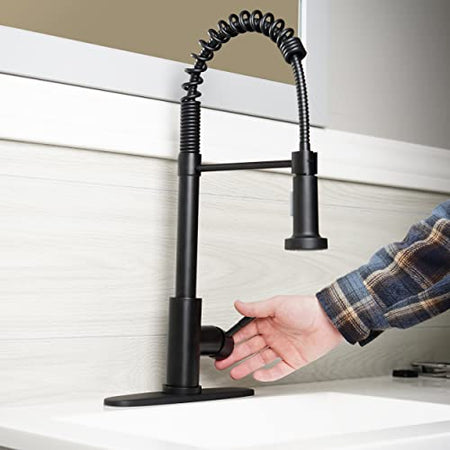 Empire Faucets Empire Faucets SP5000BMT-A Single Lever Spring Faucet with Hi-Arc Coiled Spout, Hammer Style - Outdoor Depot