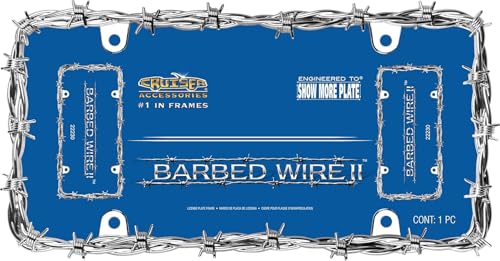 Cruiser Accessories Cruiser Accessories 22230 Barbed Wire II License Plate Frame, Chrome, 1 Frame - Outdoor Depot