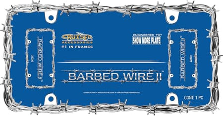 Cruiser Accessories Cruiser Accessories 22230 Barbed Wire II License Plate Frame, Chrome, 1 Frame - Outdoor Depot