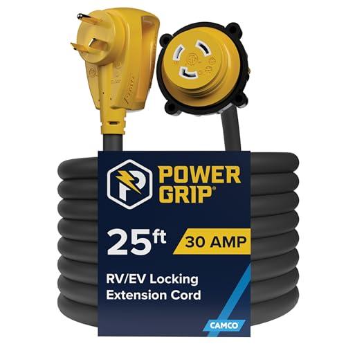 Camco Camco PowerGrip 25-Ft 30 Amp RV Extension Cord w/Locking End - Features NEMA TT-30P Male & - Outdoor Depot
