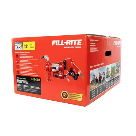 Fill-Rite Fill-Rite FR1210HA 12V 15 GPM Fuel Transfer Pump with Discharge Hose & Automatic Nozzle, Red | - Outdoor Depot
