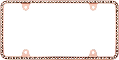 Cruiser Accessories 18000 Diamondesque License Plate Frame, Rose Gold/Clear