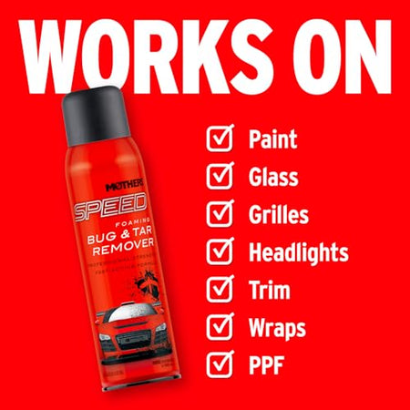 Mothers Mothers Speed Foaming Bug & Tar Remover, 18.5 oz. Aerosol — Fast-Acting, No-Drip Foam for Bug - Outdoor Depot