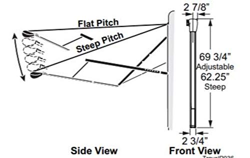 CAREFREE Carefree R001643BLK Awning Arm Assembly, 8 feet Length x 8 feet Extension , Black , Standard - Outdoor Depot