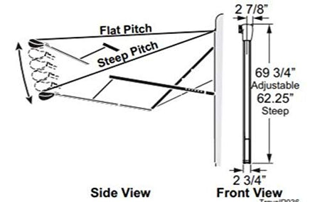 CAREFREE Carefree R001643BLK Awning Arm Assembly, 8 feet Length x 8 feet Extension , Black , Standard - Outdoor Depot
