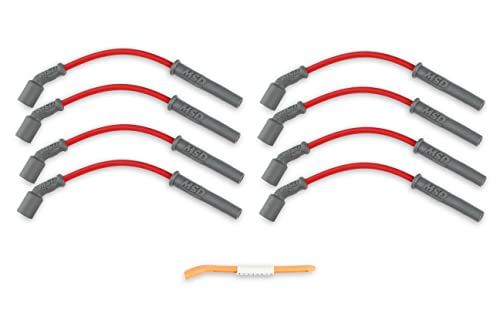 MSD MSD 32829 Super Conductor Spark Plug Wire Set, Red - Outdoor Depot