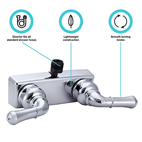Dura Faucet Dura Faucet DF-SA100C-CP RV Shower Faucet Valve Diverter with Classical Handles (Chrome) - Outdoor Depot