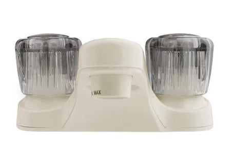 Dura Faucet Dura Faucet DF-PL700S-BQ RV Bathroom Faucet with Smoked Acrylic Knobs (Bisque Parchment) - Outdoor Depot