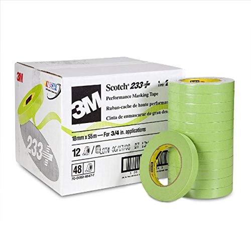 3M 3M Scotch Performance Masking Tape 233+, 26334, Green, 18 mm x 55 mm, Flexible, Moisture Resistant, - Outdoor-Depot.us