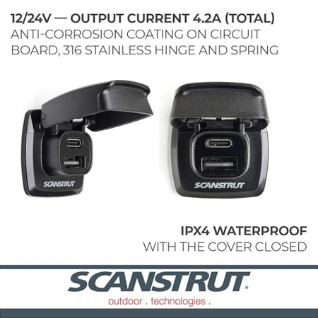 Scanstrut Scanstrut Flip Pro Fast Charge Dual USB Socket - Outdoor Depot