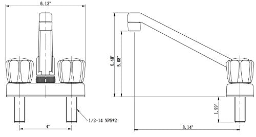 Dura Faucet Dura Faucet DF-PK640A-CP RV Swivel Kitchen, Galley or Bar Faucet with Crystal Acrylic Knobs - Outdoor Depot