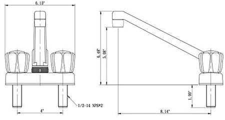 Dura Faucet Dura Faucet DF-PK640A-CP RV Swivel Kitchen, Galley or Bar Faucet with Crystal Acrylic Knobs - Outdoor Depot