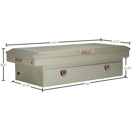Weather Guard Weather Guard Model 117-0-04 Saddle Box, Aluminum, Full Extra Wide, Clear, 14.4 cu ft - Outdoor Depot