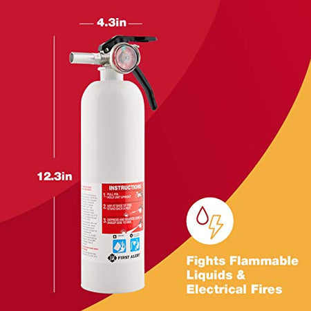 First Alert First Alert REC5 Recreation Fire Extinguisher, UL Rated 5-B:C, White, 1-Pack - Outdoor Depot