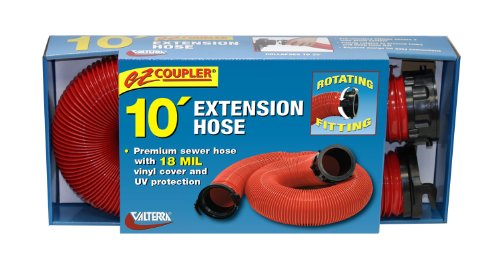 Valterra D04-0113 EZ Coupler 10' RV Extension Hose, Red