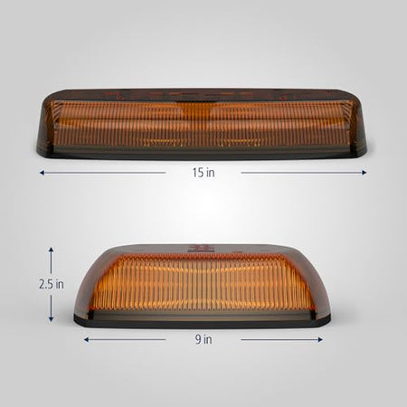 ECCO ECCO LED Mini Bar Amber 15 Inch Roof Top Light Bar 12V 24V for Cars Trucks Snow Plow Vehicles Warning - Outdoor Depot