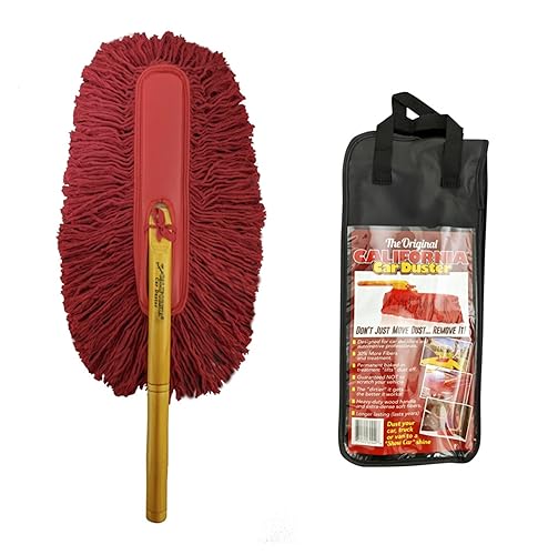 California Car Duster 62442 Standard Car Duster with Wooden Handle,Red
