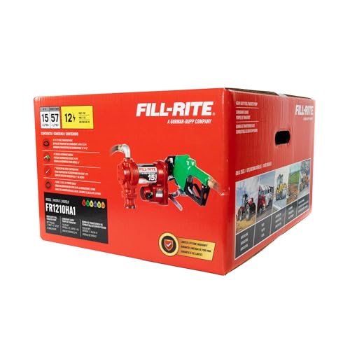 Fill-Rite Fill-Rite FR1210HA1 12V 15 GPM Fuel Transfer Pump with Discharge Hose & Automatic Nozzle, Green - - Outdoor Depot