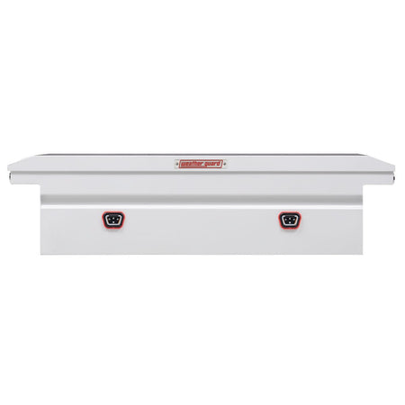 Weather Guard Weather Guard Model 120-3-04 Saddle Box, Steel, Full Low Profile, White, 11.0 cu ft - Outdoor Depot