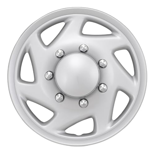 CCI Wheel Covers IWCB9416S, Automotive Grade ABS, Two-Tone Gloss Painted/Silver, 16", Fits 2003-2014 Ford E-150/ E-250, 1999-2024 Ford E-350 Super Duty