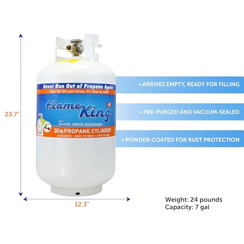 Flame King Flame King YSN330 30lb Steel Propane Tank Cylinder with Gauge and OPD Valve for Grills and BBQs, - Outdoor Depot