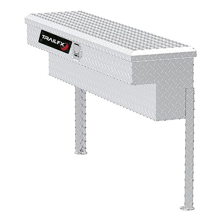 Trailfx TrailFX Side Mount Tool Box Single Lid with Struts Polished 16-Gauge Diamond Tread Aluminum 3 Cubic - Outdoor Depot