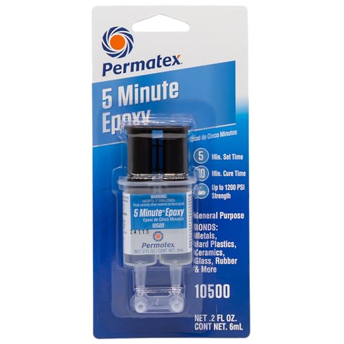Permatex Permatex 10500-5 Minute Epoxy, Single-Use Syringe for General Purpose Creates a Hard, Rigid Bond - Outdoor Depot