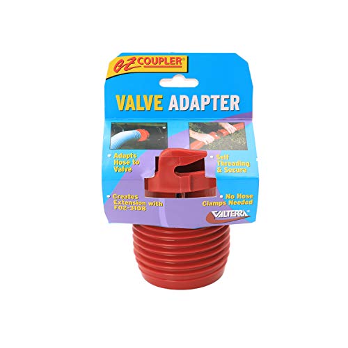 Valterra Valterra F02-3101 RV Drain Hose Connection EZ Coupler Valve Adapter , Red - Outdoor Depot