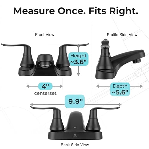 Dura Faucet Dura Faucet DF-PL700LH-MB RV Bathroom Faucet with Winged Levers (Matte Black) - Outdoor Depot
