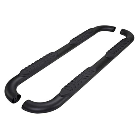 Trailfx TrailFX Truck Side Bars 4 Inch Oval Bent Nerf Bar Side Steps with Step Pads Titanium Black - Outdoor Depot