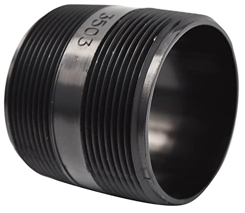 Valterra Valterra T3503 ABS Threaded Nipple - 3" x 3" , Black - Outdoor Depot