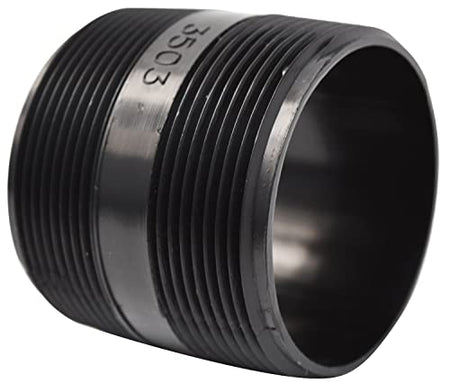 Valterra Valterra T3503 ABS Threaded Nipple - 3" x 3" , Black - Outdoor Depot
