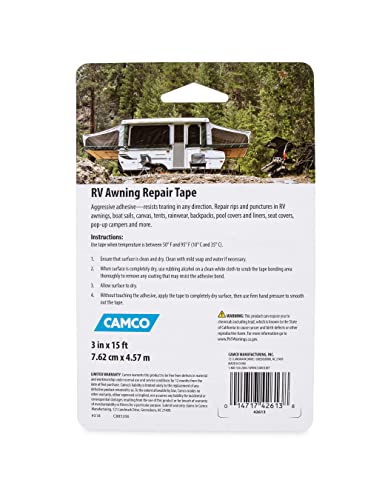 Camco Camco 42613 3" x 15' Awning Repair Tape - Outdoor Depot