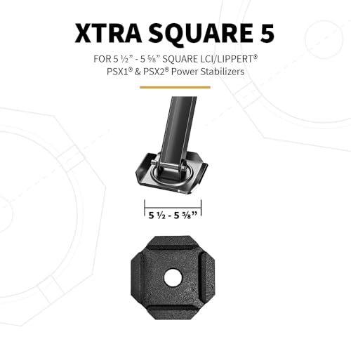 SnapPad SnapPad Xtra RV Leveling Pads - Permanent Jack Stabilizers for RVs - 5" Square Leveling Jack Pads - Outdoor Depot