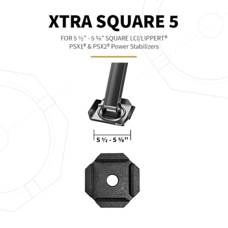 SnapPad SnapPad Xtra RV Leveling Pads - Permanent Jack Stabilizers for RVs - 5" Square Leveling Jack Pads - Outdoor Depot