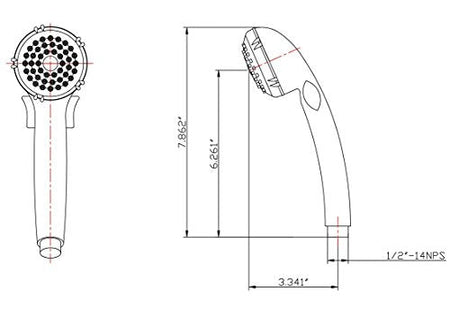 Dura Faucet Dura Faucet DF-SA400-BQ RV Hand Held Shower Wand, Water Saving Trickle Switch (Bisque Parchment) - Outdoor Depot