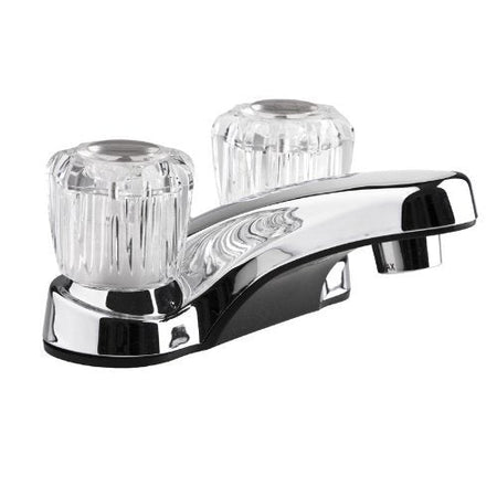 Dura Faucet Dura Faucet DF-PL700A-CP RV Bathroom Sink Faucet with Clear Acrylic Knobs - 2-Handle (Chrome) - Outdoor Depot