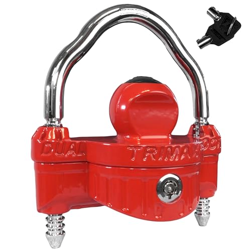 Trimax - UMAX 25D - Trailer Lock for Hitch, Dual Purpose Transforms to U Lock - Trailer Hitch Lock for 1-7/8" - 2-5/16" Couplers, All Coupler Types