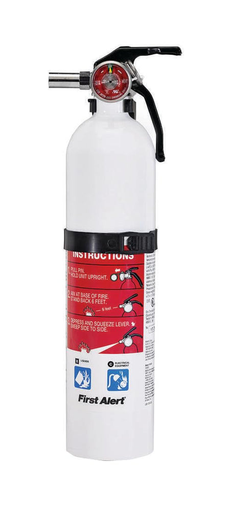First Alert First Alert REC5 Recreation Fire Extinguisher, UL Rated 5-B:C, White, 1-Pack - Outdoor Depot