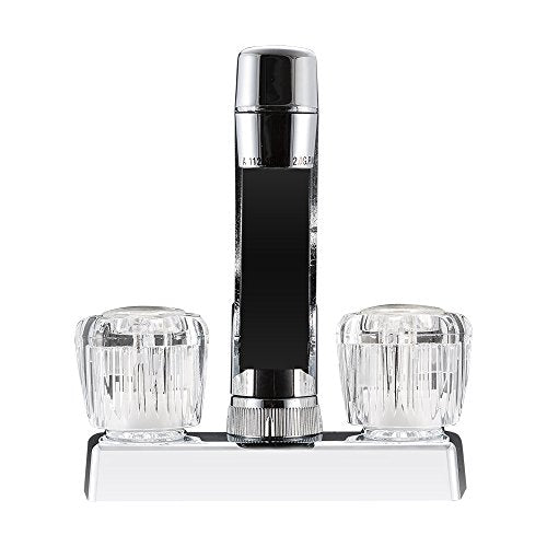 Dura Faucet Dura Faucet DF-PK640A-CP RV Swivel Kitchen, Galley or Bar Faucet with Crystal Acrylic Knobs - Outdoor Depot