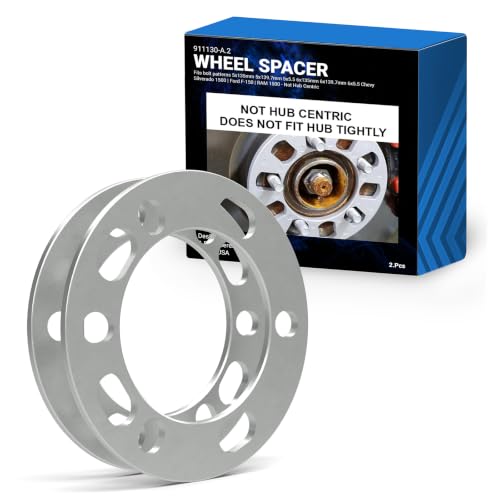 Wheel Accessories Parts 2 Pcs Die Cast Wheel Spacers 6mm 1/4" Thick Fits Bolt Patterns 5x135mm 5x139.7mm 5x5.5 6x135mm 6x139.7mm 6x5.5 Chevy Silverado 1500 ? Ford F-150 ? RAM 1500 - Not Hub Centric