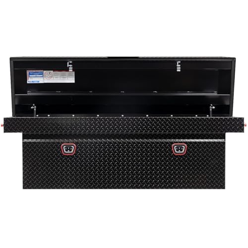Weather Guard Weather Guard Model 123-5-04 Saddle Box, Aluminum, Full Deep, Gloss Black, 15.0 cu ft - Outdoor Depot
