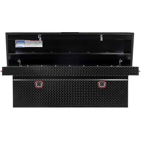 Weather Guard Weather Guard Model 123-5-04 Saddle Box, Aluminum, Full Deep, Gloss Black, 15.0 cu ft - Outdoor Depot